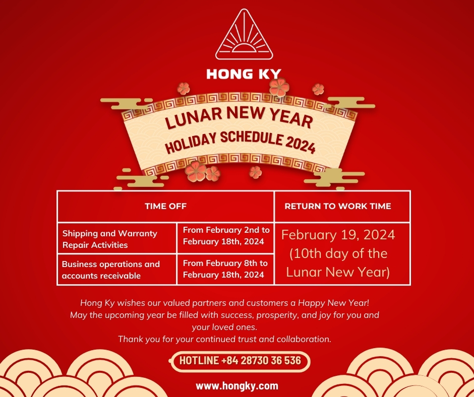 Announcement of the Tet holiday schedule for Hong Ky Company in 2024